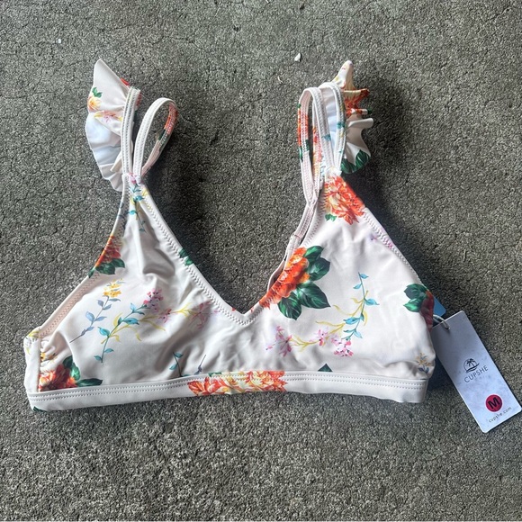 Cupshe Floral Ruffle Triangle Bikini Top - Picture 1 of 4